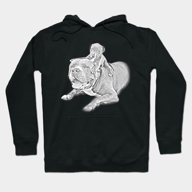 Puppy Pitbull Sketch Design Hoodie by Kawaii Sketch